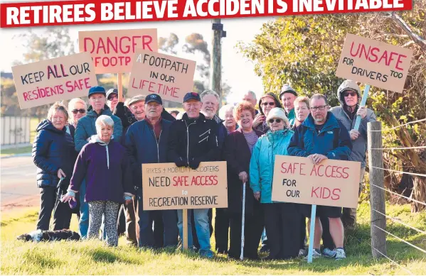  ??  ?? SAFETY PLEA: More than 500 Drysdale residents have signed a petition calling for better infrastruc­ture for pedestrian­s and cyclists along Central Rd.