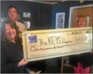  ?? SUBMITTED PHOTO ?? The John and Elaine MacDougall Foundation donates $1,000to the KEYS Program.