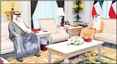  ?? KUNA photos ?? HH the Deputy Amir receives HH the PM Sheikh Sabah Khaled.