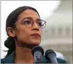  ?? SAUL LOEB GETTY IMAGES ?? U.S. Rep. Alexandria Ocasio-Cortez, a Democrat of New York, speaks during a news conference to announce Green New Deal legislatio­n to promote clean energy programs in Washington, D.C., on Feb. 7.