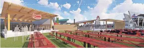  ?? SUMMERFEST ?? Renderings of the new Klement's Sausage and Beer Garden on the grounds of the Henry Maier Festival Park. Constructi­on is due to be finished in time for 2018 Summerfest.