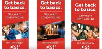  ?? GEORGIA DPH PRESENTATI­ON SCREENSHOT ?? The Georgia Department of Public Health’s new COVID-19 vaccinatio­n marketing campaign emphasizes the activities we can safely return to after enough people get vaccinated.