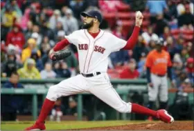  ?? MICHAEL DWYER — THE ASSOCIATED PRESS ?? Boston Red Sox’s David Price pithces during the seventh inning of a baseball game against the Houston Astros in Boston, Saturday, Sept. 30, 2017.