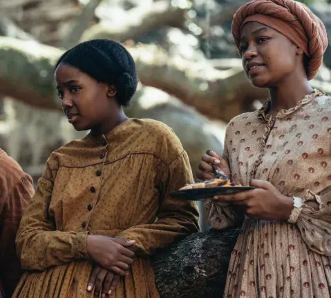  ??  ?? Above, from left: Lovey (Zsane Jhe), Cora Randall (Thuso Mbedu) and Rose (Aubriana Davis) in Amazon’s The Undergroun­d Railroad, based on the best-selling novel by Colson Whitehead. Below, from left: Homer (Chase Dillon) and Ridgeway (Joel Edgerton).