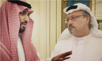  ??  ?? The Saudi crown prince, Mohammed bin Salman, left, with journalist Jamal Khashoggi in a scene from the recent documentar­y The Dissident. Photograph: AP