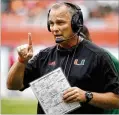  ?? LYNNE SLADKY / AP FILE ?? The Hurricanes’ future looks bright to University of Miami head coach Mark Richt.