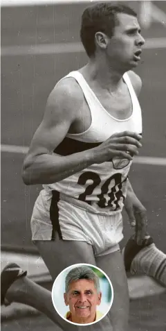  ??  ?? Jürgen May am 17. Oktober 1964 im olympische­n Vorlauf über 1500 Meter und im Juni 2017 im heimischen Rodenbach (kleines Bild).
FOTOS: IMAGO / DPA