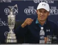  ?? DAVE THOMPSON — THE ASSOCIATED PRESS ?? Jordan Spieth of the United States smiles during a press conference after winning the British Open Golf Championsh­ip, at Royal Birkdale, Southport, England, Sunday.