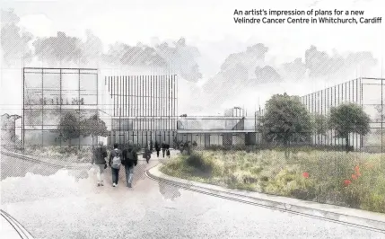  ??  ?? An artist’s impression of plans for a new Velindre Cancer Centre in Whitchurch, Cardiff