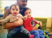  ??  ?? Anurup Bhattachar­ya with his children Abhigyan and Aishwarya, who were taken away by the Norwegian authoritie­s in 2011-2012.