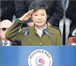  ?? LEE JIN MAN / AP ?? Presa de possessió a Seül de la presidenta Park Geun-hye