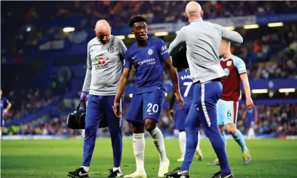  ??  ?? Callum Hudson-Odoi is set to miss the rest of the season after injuring his achilles playing for Chelsea in the 2-2 draw with Burnley at Stamford Bridge on Monday evening. Photograph: Chris Brunskill/Fantasista/Getty Images