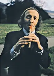  ?? ?? Moloney playing the tin whistle, 1973: he was a sharp-witted visionary with a shrewd commercial brain and an engaging, persuasive personalit­y