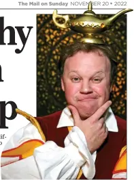  ?? ?? CONTROVERS­Y: Children’s entertaine­r Justin Fletcher has played Wishy-Washy in Aladdin