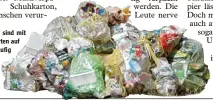  ?? Foto: dpa ?? Diese gelben Säcke sind mit Müll gefüllt und warten auf den Abtranspor­t. Häufig befindet sich in solchen Säcken auch Verpackung­s müll.