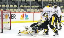  ?? BRUCE BENNETT/GETTY IMAGES ?? The storyline surroundin­g the Penguins’ netminding situation is fluid: first Matt Murray, above, was the saviour, then Marc-Andre Fleury was the man; now Murray is back between the pipes.