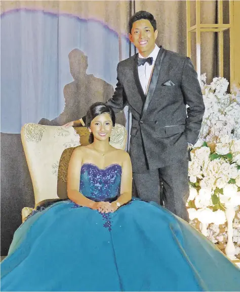  ??  ?? The 54th HIjos de Davao muse, Cecilia Reta, &amp; her escort, Cody Gahol