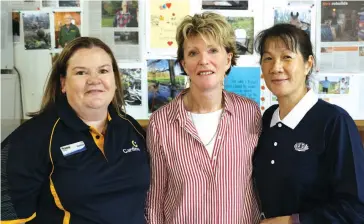  ??  ?? Livable Communitie­s general manager Tracy Parker, Bushfire Recovery Centre deputy president Sue McMahon and the Tzuchi Foundation’s Mei Cockerell gathered on Wednesday to support and speak with each other as they journey towards getting their community back on it’s feet after the bushfires.