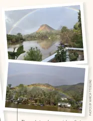  ??  ?? These photos show a rainbow that appeared after a recent storm, a symbolic and fitting image.