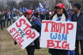  ?? JOSE LUIS MAGANA — THE ASSOCIATED PRESS FILE ?? Supporters of President Donald Trump gather for a rally on Jan. 6, 2021, at the Ellipse near the White House in Washington.