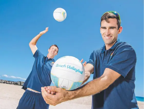  ?? Picture: JERAD WILLIAMS ?? Australian volleyball players Chris McHugh and Damien Schumann.