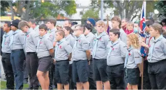  ?? ?? The local Scout group attended the Anzac Day dawn service in Levin.