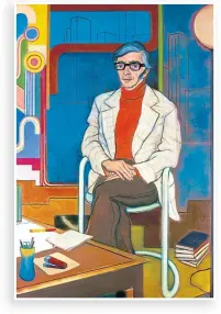  ??  ?? Sandy Moffat’s painting of Edwin Morgan in the National Portrait Gallery