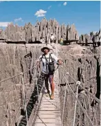  ?? FOTO: KARIM NARI/ONTM ?? Tsingys heißen die meterhohen Felsnadeln auf Madagaskar.