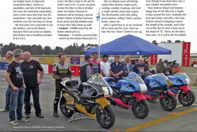  ??  ?? Impressive line up of Brittens with owners and riders.