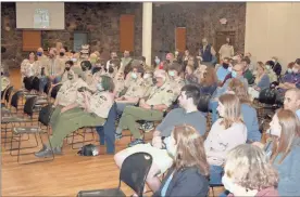  ??  ?? The Rome Civic Center was packed Sunday for a ceremony inaugurati­ng Northwest Georgia’s first female Eagle Scout, Carolyn Smith, a senior at Coosa High School.