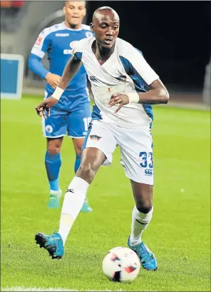  ?? Picture: BRIAN WITBOOI ?? CRUCIAL WIN: Chippa United’s Xolani Mdaki during their Premier Soccer League match against SuperSport United at the Nelson Mandela Bay Stadium last night