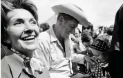  ?? THERESA ZABALA NYT ?? Ronald Reagan and his wife, Nancy, campaign in Paso Robles, Calif., in 1976. ‘The Reagans,’ a new Showtime docu-series, presents a revisionis­t look at Reagan and his presidency.