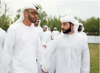  ?? — FILE PHOTO ?? UAE President Sheikh Mohamed with Sheikh Hazza bin Sultan bin
Zayed Al Nahyan.