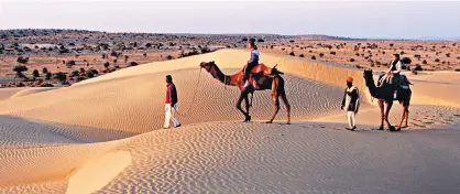  ?? ?? i Over the dune: go on a camel safari in the Thar Desert near Jaisalmer