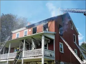  ?? SUBMITTED PHOTO - DAVID REIMER SR. ?? Firefighte­rs responded to a fire on Dietrich Valley Road in Greenwich Township on Sept. 10.