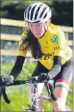  ?? ?? Mia Geary, wearing the yellow jersey, en route to overall victory in last weekend’s Rás na nÓg road race.