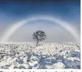  ??  ?? Tiny water droplets create a stunning fog bow over Rannoch Moor in the Highlands