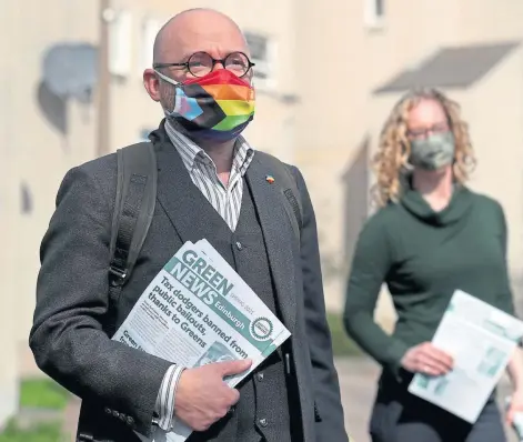  ??  ?? TEAM EFFORT: Scottish Greens co-leaders Patrick Harvie and Lorna Slater spearheade­d negotiatio­ns for their party.