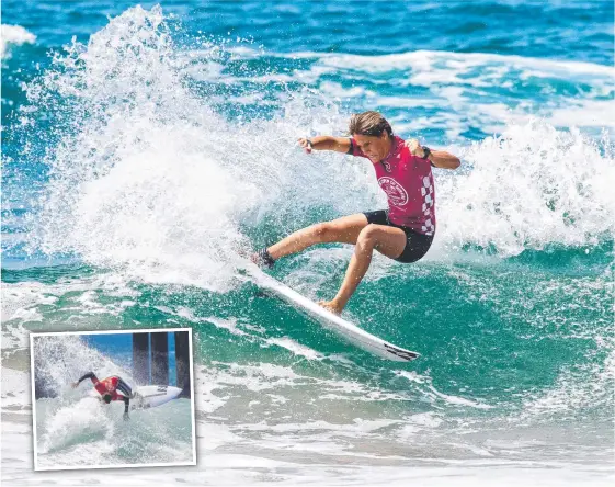  ?? Pictures: GETTY IMAGES ?? Zahli Kelly and Liam O’Brien (inset) have impressed in recent weeks after Surf Scene questioned where the Tweed and Gold Coast talent are.