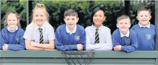  ??  ?? Broxburn Gala Day committee are encouragin­g school kids to get involved in this years civic week and pupils Callie Magee, Kirsten Morris, Fraser Cook , Calvin Cooc, Dillon Bridgeman and Niko Potter can’t wait for the big day.