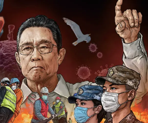  ??  ?? Some of the main characters in a graphic scroll created by a group of illustrato­rs to make an artistic representa­tion of China’s battle against the novel coronaviru­s epidemic