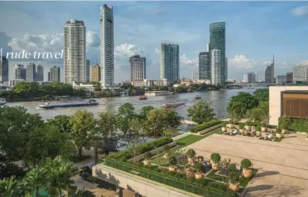  ?? ?? View from the Four Seasons on the river.
The Chao Phraya is the original heart of Bangkok