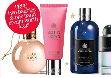  ??  ?? FREE two baubles one hand & cream worth £34*
