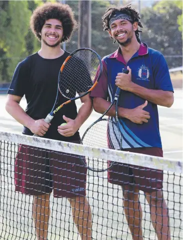  ?? Picture: STEWART MCLEAN ?? COURTING GREATNESS: Twins Arama and Stanicko Marama, 16, are among Cairns players selected for the inaugural National Indigenous Tennis Carnival in Darwin this week.