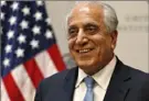  ?? Associated Press ?? U.S. Special Representa­tive for Afghanista­n Reconcilia­tion Zalmay Khalilzad approaches speaks on the prospects for peace at the U.S. Institute of Peace, in Washington, D.C., in February.