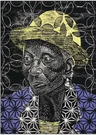  ?? (Special to the Democrat-Gazette/from the collection of the Met) ?? “Mrs. Burroughs,” 2019, Woodcut by LaToya Hobbs, is featured in “The Power of Portraitur­e: Selections from the Department of Drawings and Prints” at the Metropolit­an Museum of Art in New York.