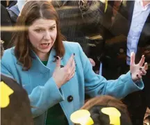  ??  ?? Bee-have: Miss Swinson confronts the protesters