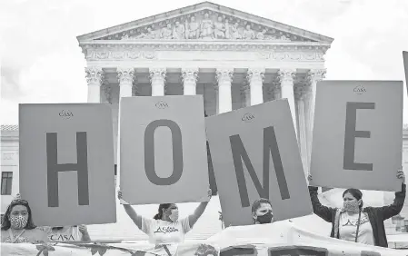  ?? DREW ANGERER/ GETTY IMAGES ?? DACA recipients and their supporters rally outside the U. S. Supreme Court Thursday in Washington, D. C.