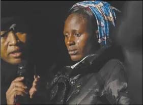  ?? AP PHOTO ?? Rebecca Bitrus, a Nigerian victim of Boko Haram, attends a ceremony in Rome where the Colosseum was lit up in red to draw attention to the persecutio­n of Christians around the world.