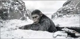  ?? TWENTIETH CENTURY FOX ?? This image released by Twentieth Century Fox shows a scene from “War for the Planet of the Apes.”